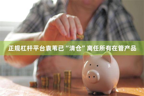 正规杠杆平台袁苇已“清仓”离任所有在管产品