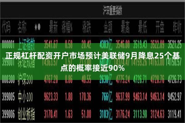 正规杠杆配资开户市场预计美联储9月降息25个基点的概率接近90%